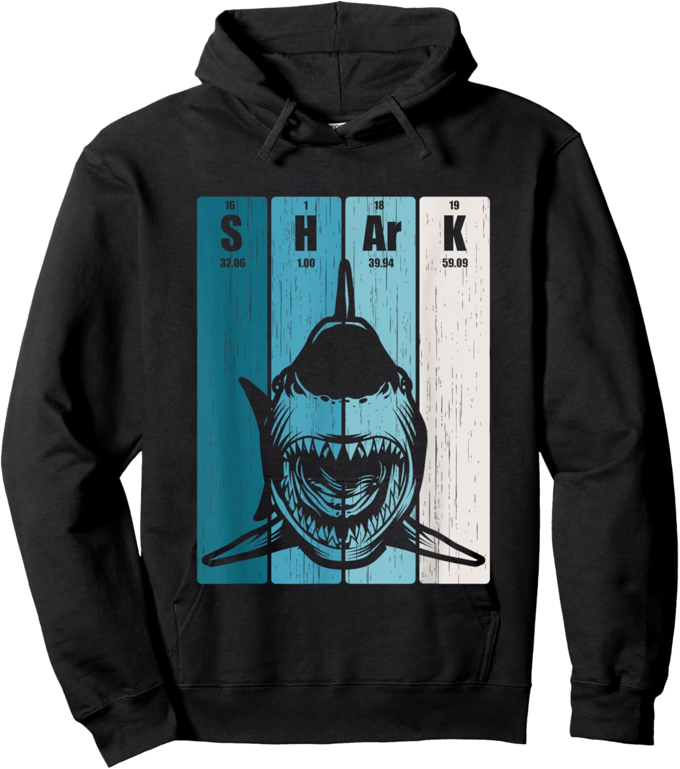 Funny Shark Periodic Table of Elements Shirt Shark Biologist Hoodie - Hoodie | Black