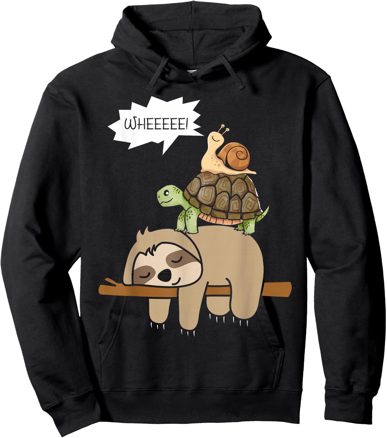 Zoo Animals Gift Snail Turtle Sloth Hoodie - Hoodie | Black