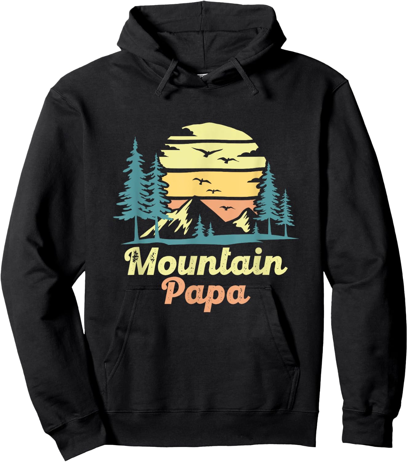 Mountain Papa Camping Hiking Dad Adventure Fathers Day Hoodie - Hoodie | Black