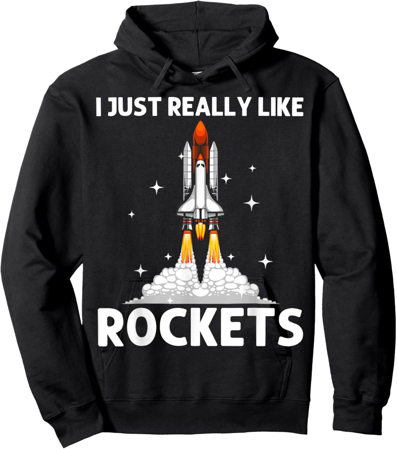 Cool Rocket Design Women Space Rocket Ship Vehicle Hoodie - Hoodie | Black
