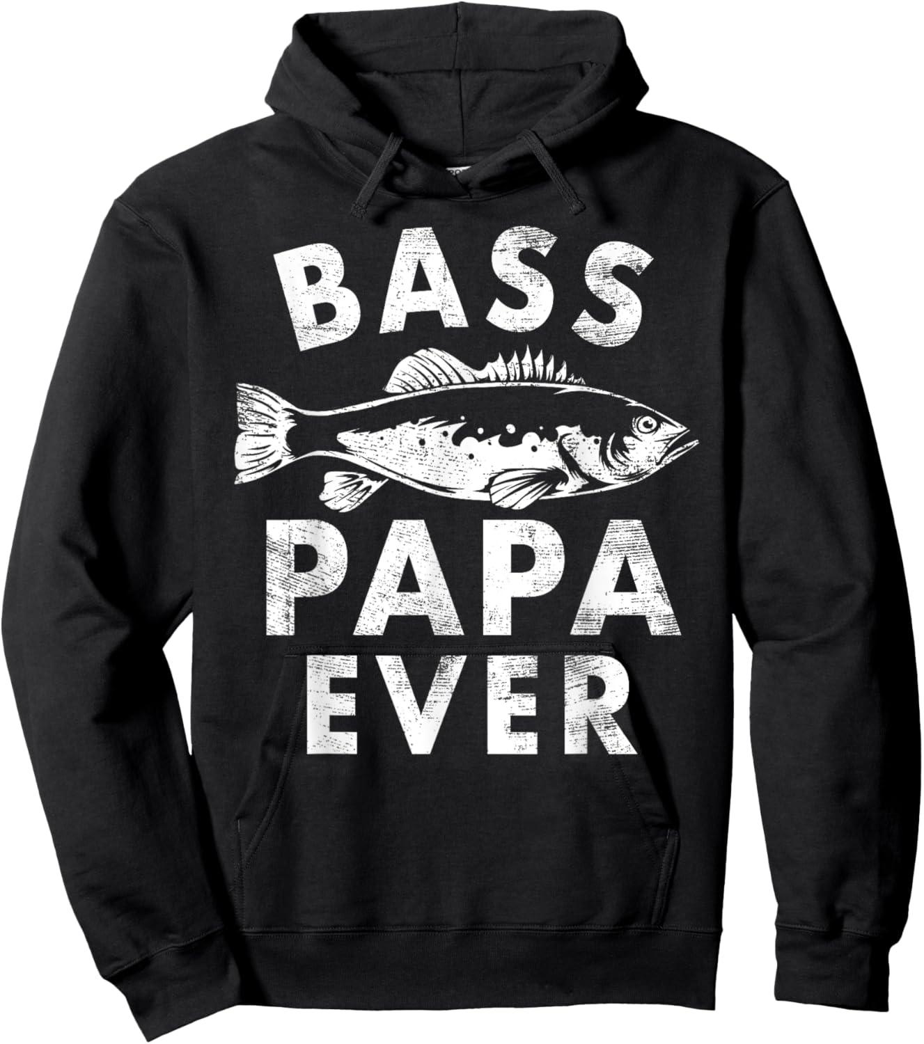 Bass Papa Ever Fishing Gifts Papa Father's Day Hoodie - Hoodie | Black