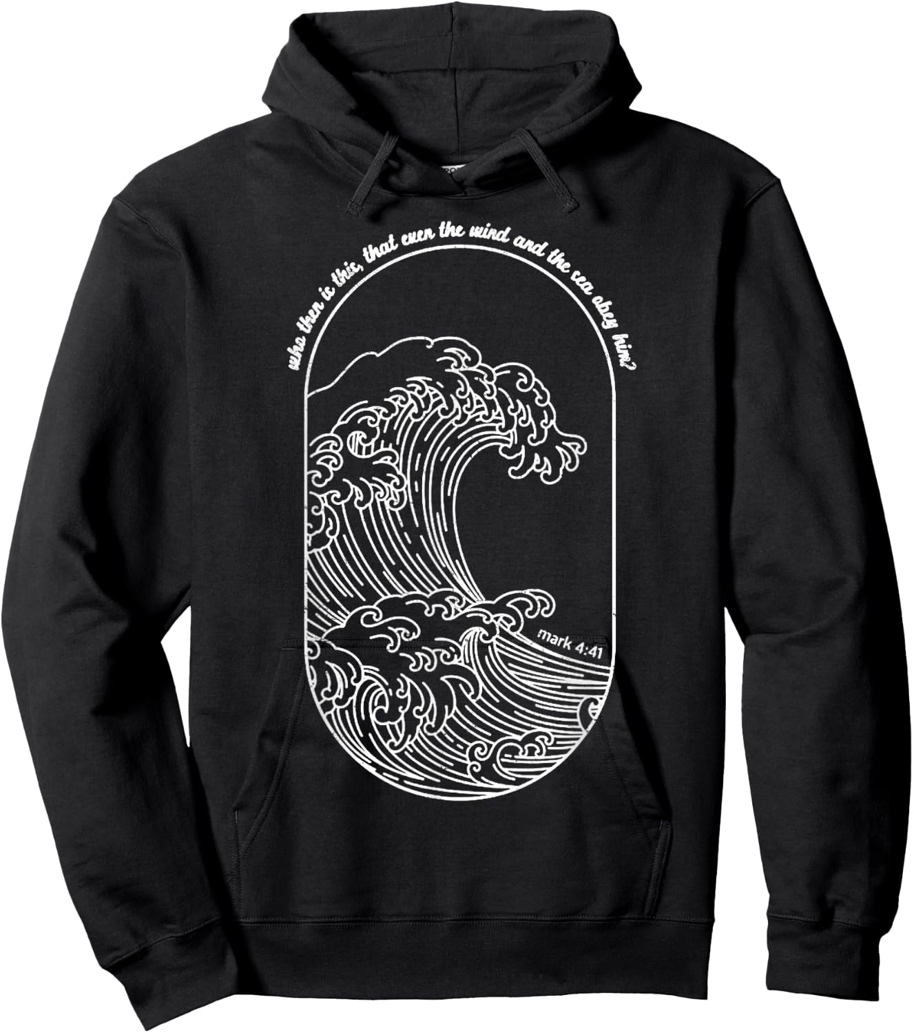 Vintage Wind And Waves Obey Christian Jesus Japanese Wave Hoodie - Hoodie | Black