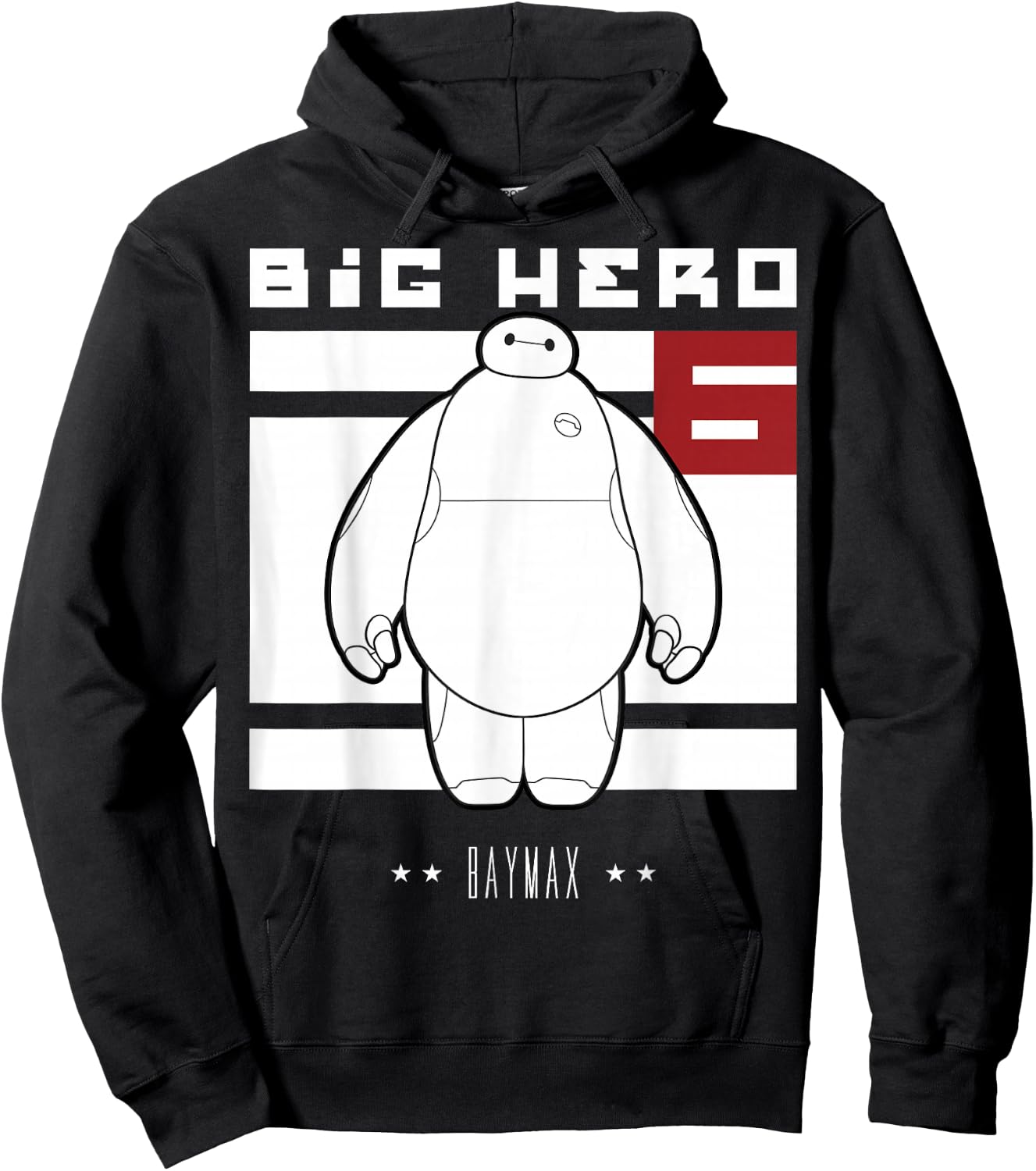 Disney Big Hero 6 Baymax All White Flag Poster Hoodie - Hoodie | Black