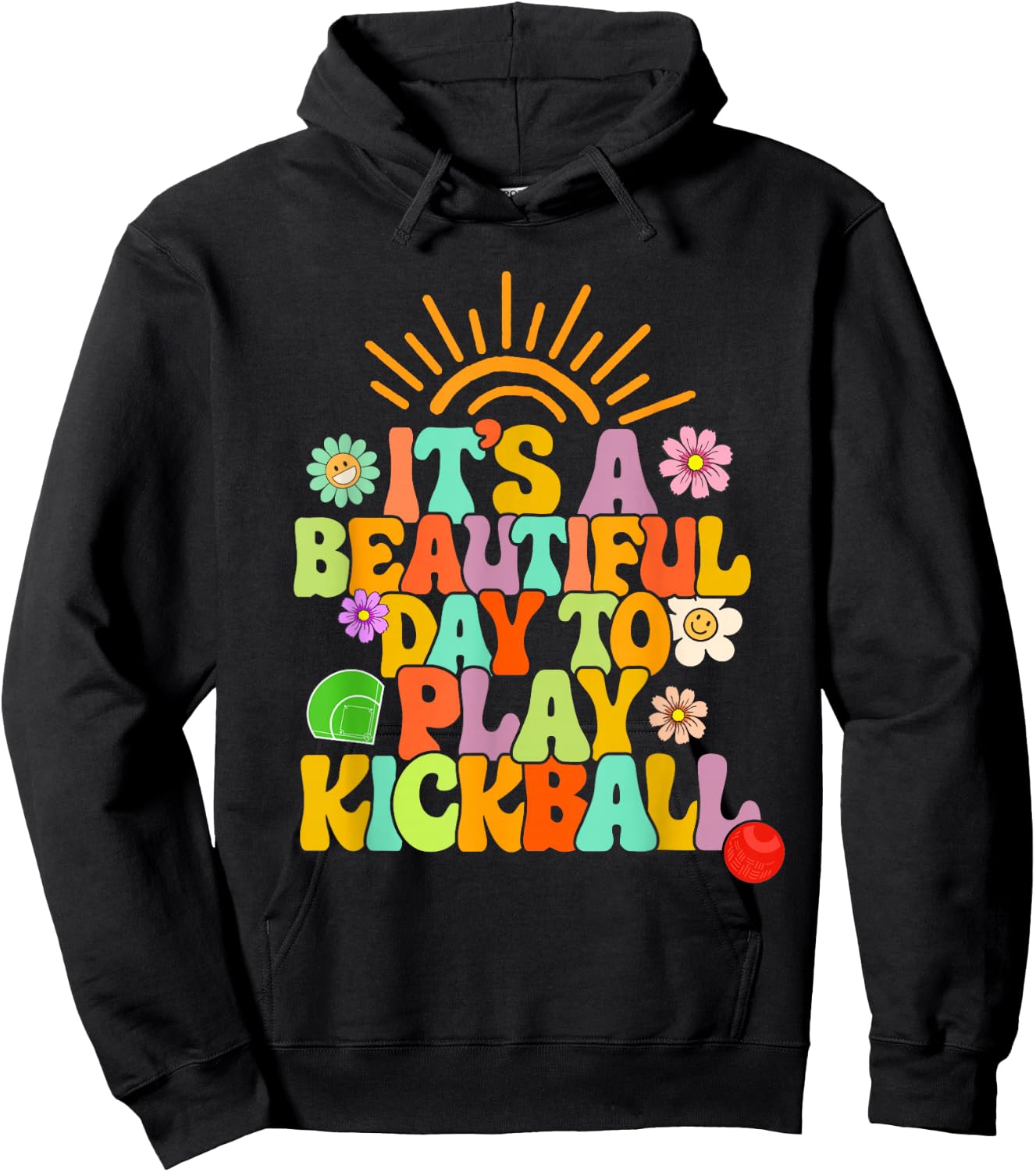 Kickball Player It's A Beautiful Day To Play Kickball Coach Hoodie - Hoodie | Black
