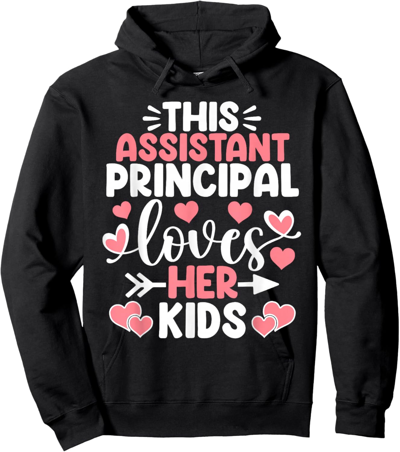 This Assistant Principal Loves Her Kids Valentine's Day Hoodie - Hoodie | Black
