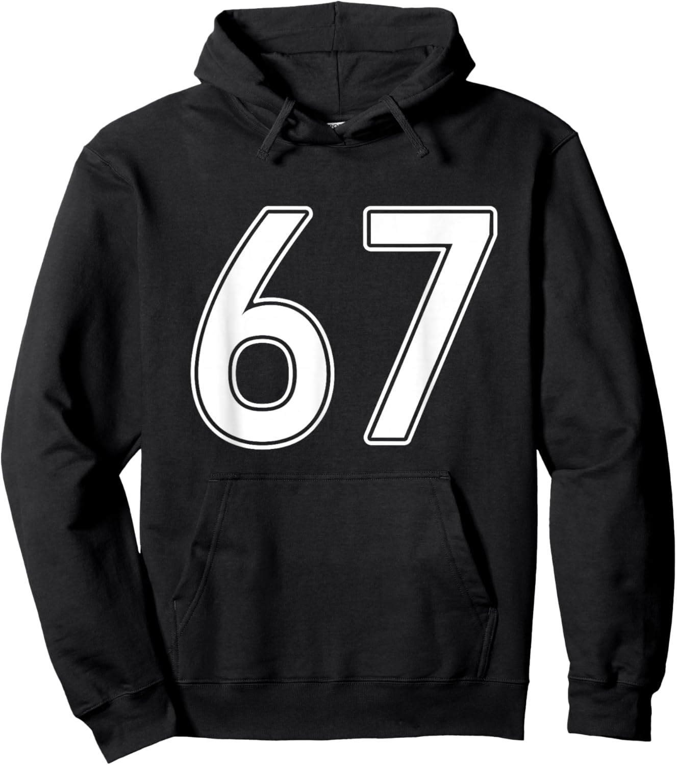 Number #67 White Sports Team Hoodie - Hoodie | Black