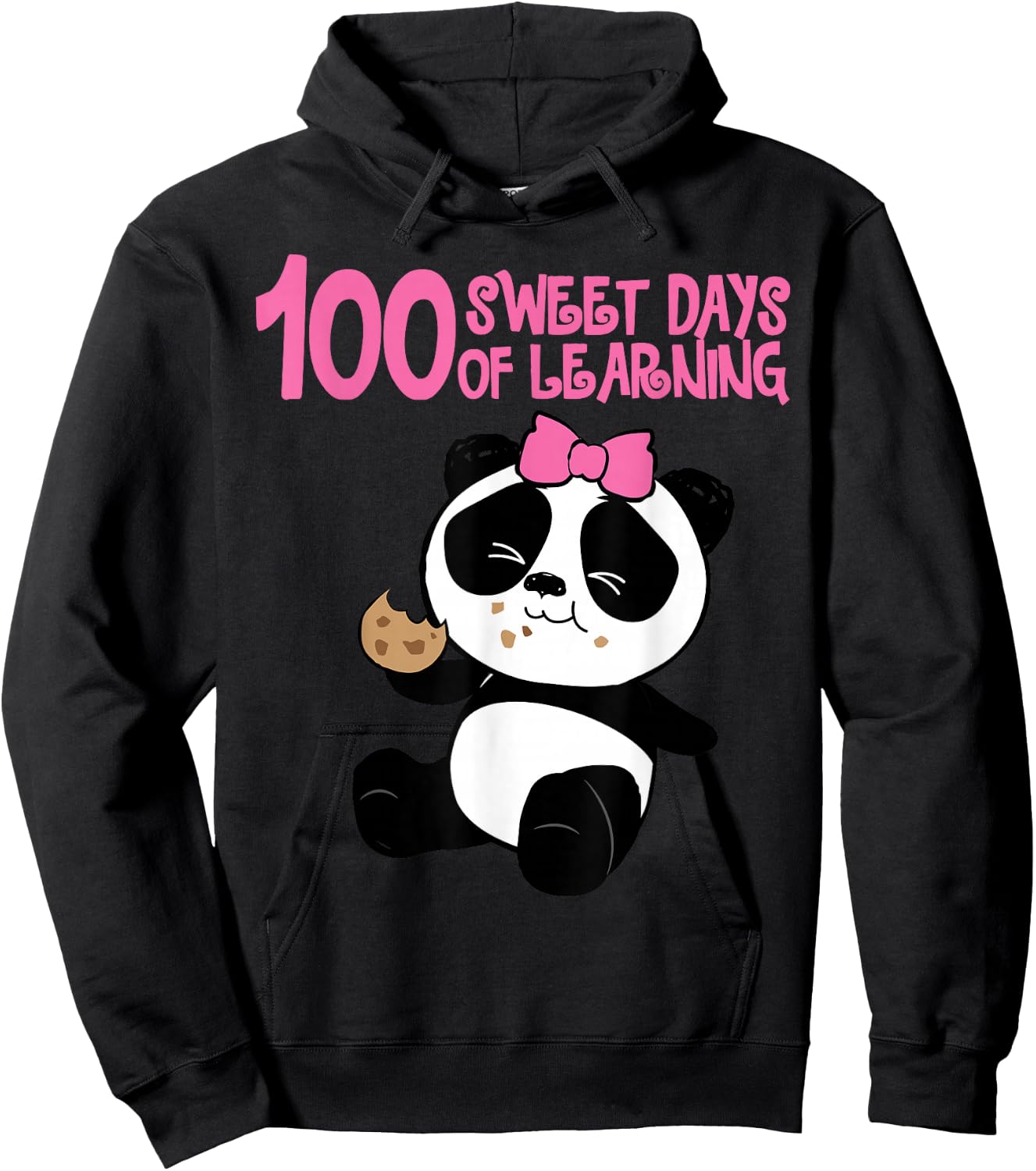 100 Shoulder Days - Kawaii Panda Girl Hoodie - Hoodie | Black