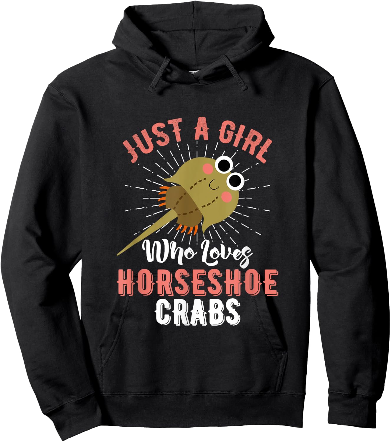 Just A Girl Who Loves Horseshoe Crabs Xiphosura Encycloart Hoodie - Hoodie | Black