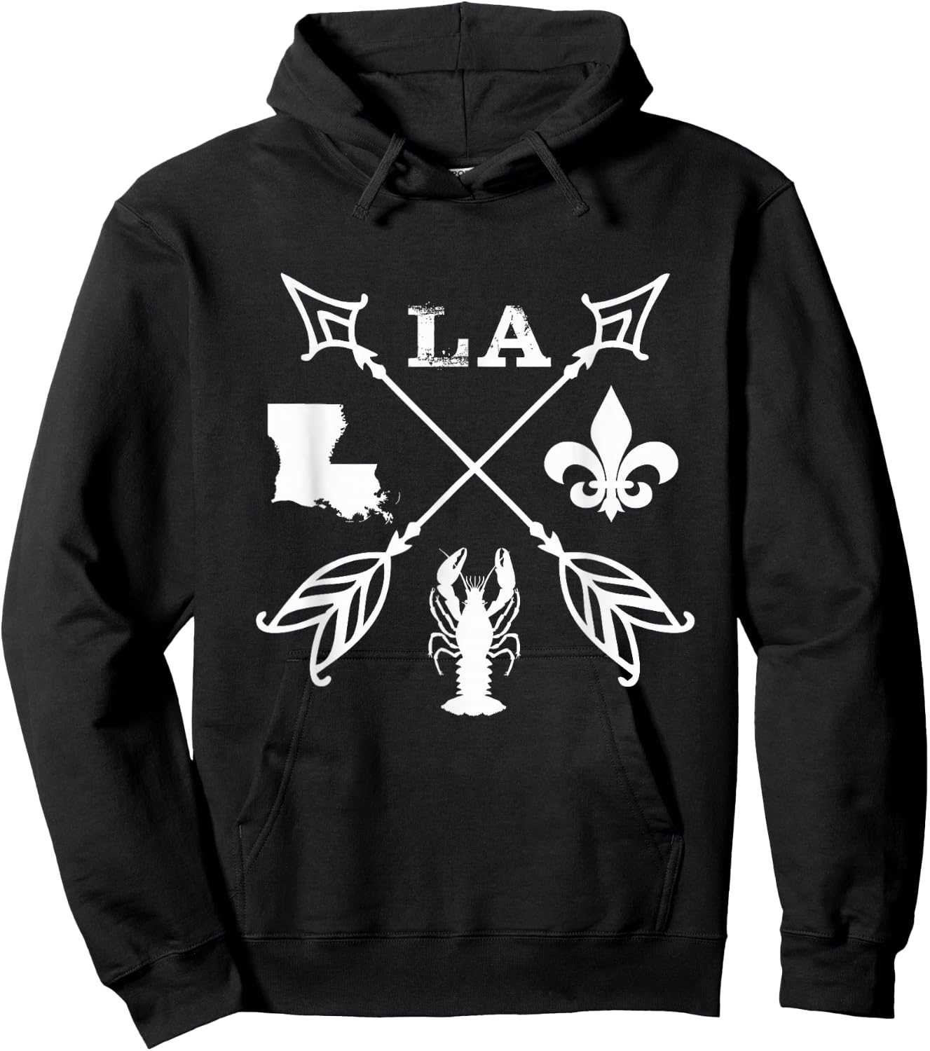 Louisiana Arrow t Shirt New Orleans Mardi Gras Hoodie - Hoodie | Black