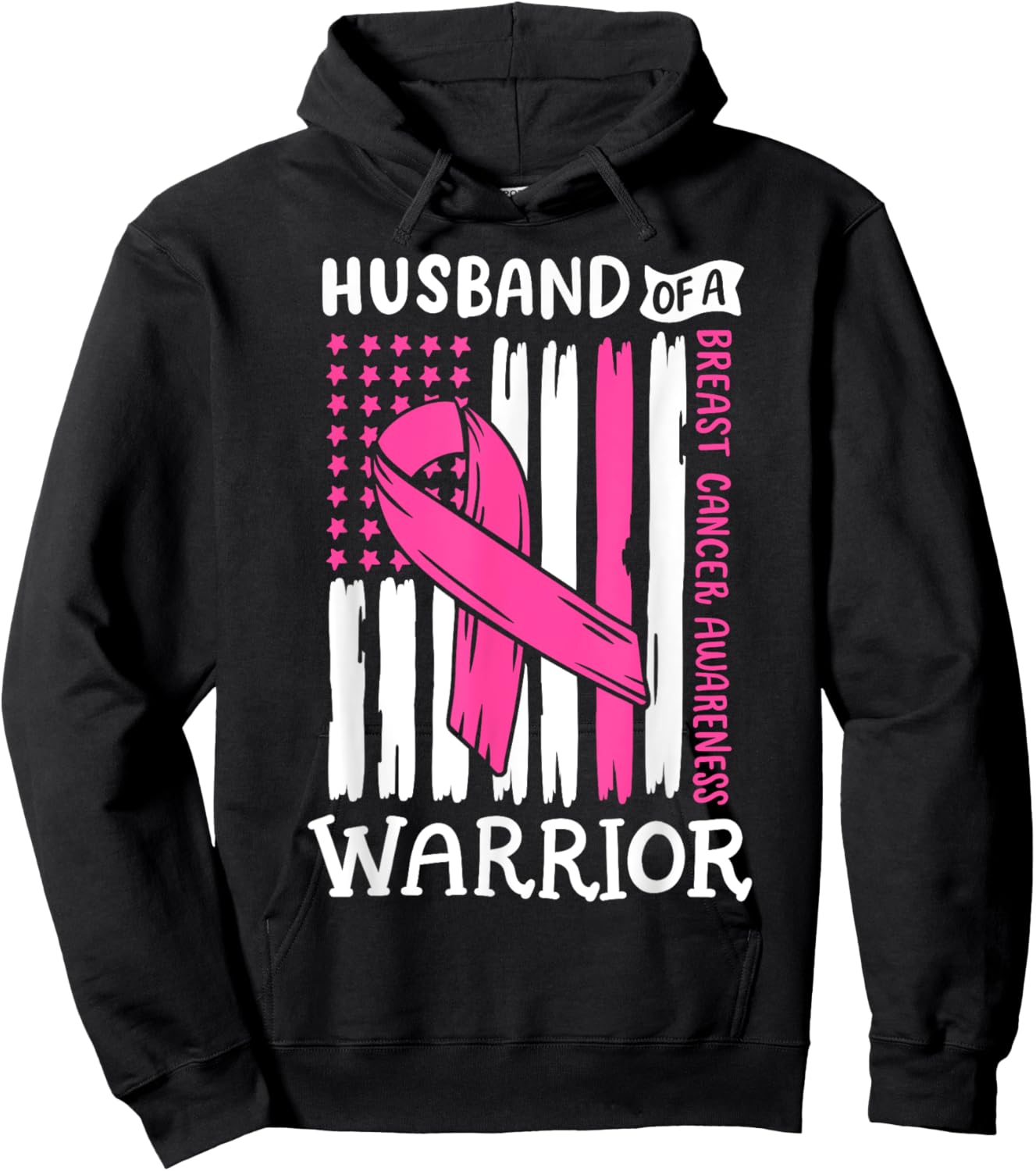 Breast Cancer Awareness Husband of A Warrior Support Squad Hoodie - Hoodie | Black