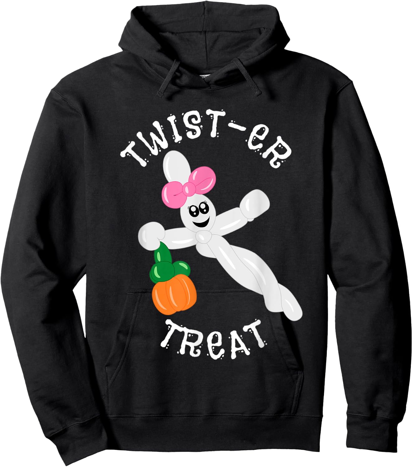 Balloon Animal Twister Treat Halloween Ghost Pumpkin Hoodie - Hoodie | Black
