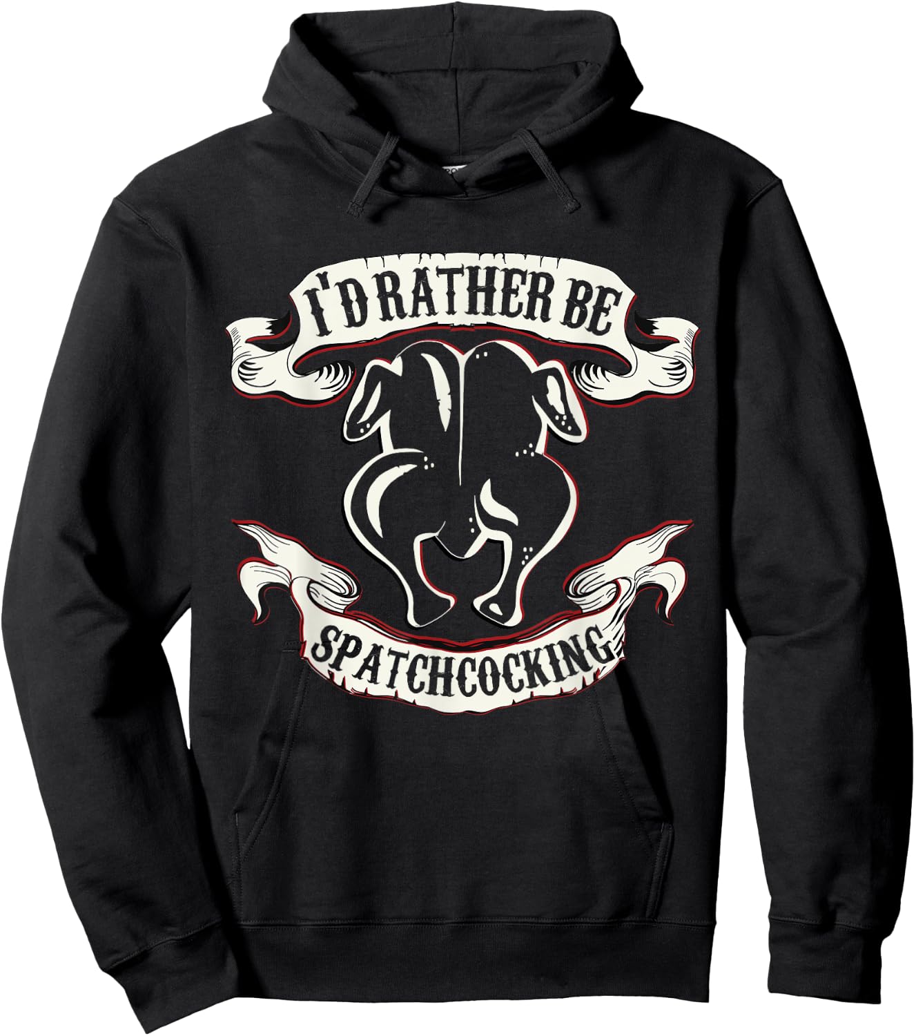 Funny Sous Chef Humor Rather Be Spatchcocking BBQ Chicken Hoodie - Hoodie | Black