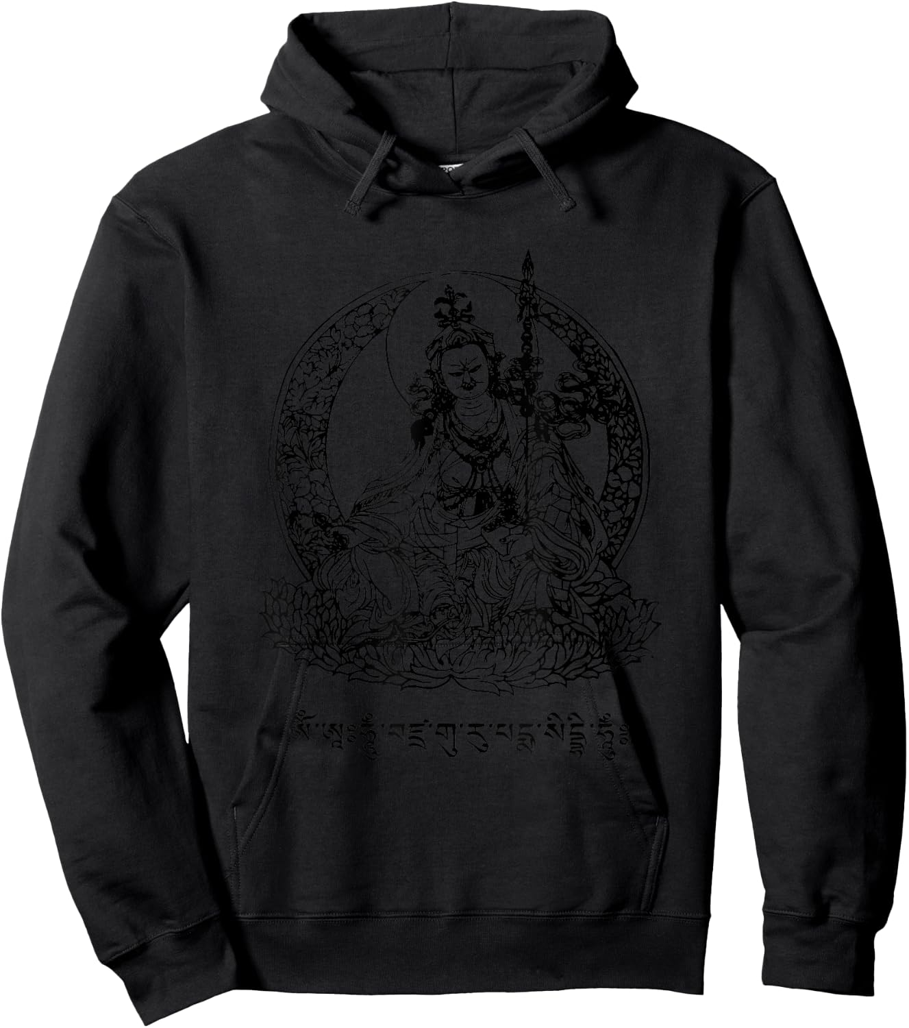 Padmasambhava Guru Rinpoche Tibetan Buddha Mantra Buddhist Hoodie - Hoodie | Black