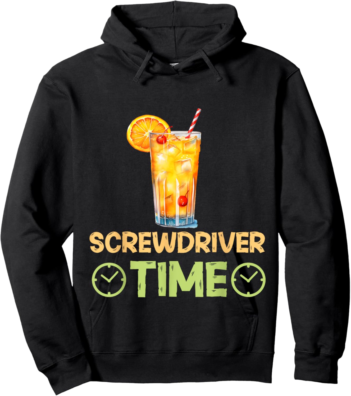 Screwdriver Time Unwind And Sip Cocktail Drinks Hoodie - Hoodie | Black