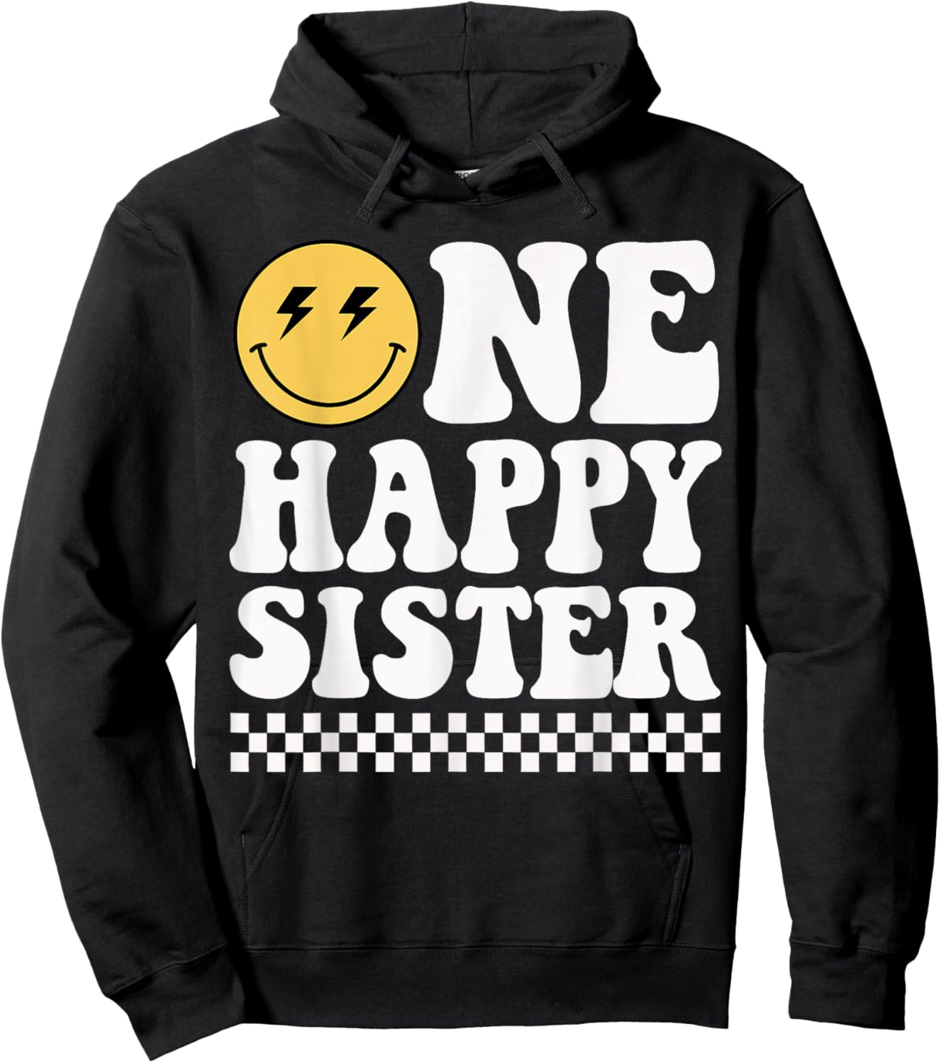 One Happy Dude Sister 1st Birthday Family Matching Hoodie - Hoodie | Black