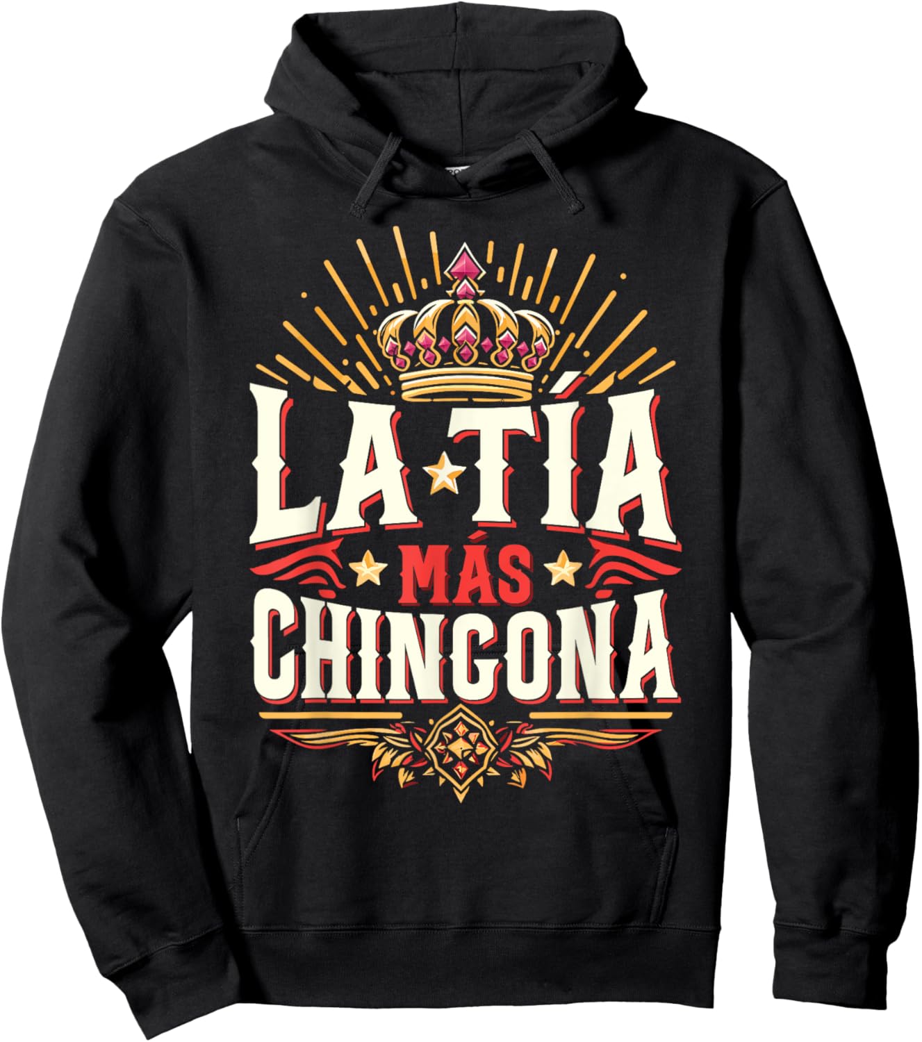 La Tía Más Chingona Mexican Auntie Hoodie - Hoodie | Black