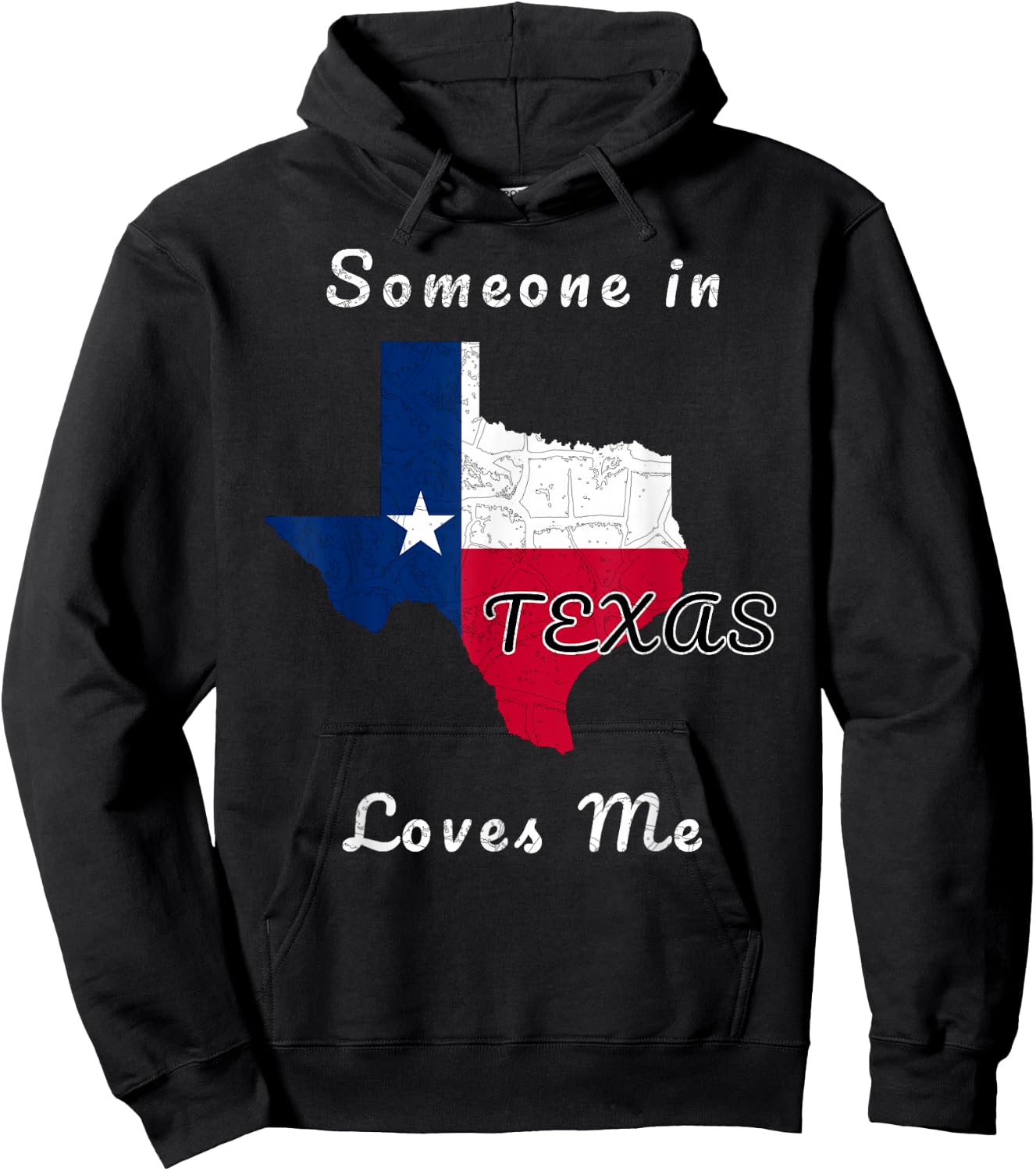 Someone in Texas Loves Me Travel Cute State Logo Hoodie - Hoodie | Black