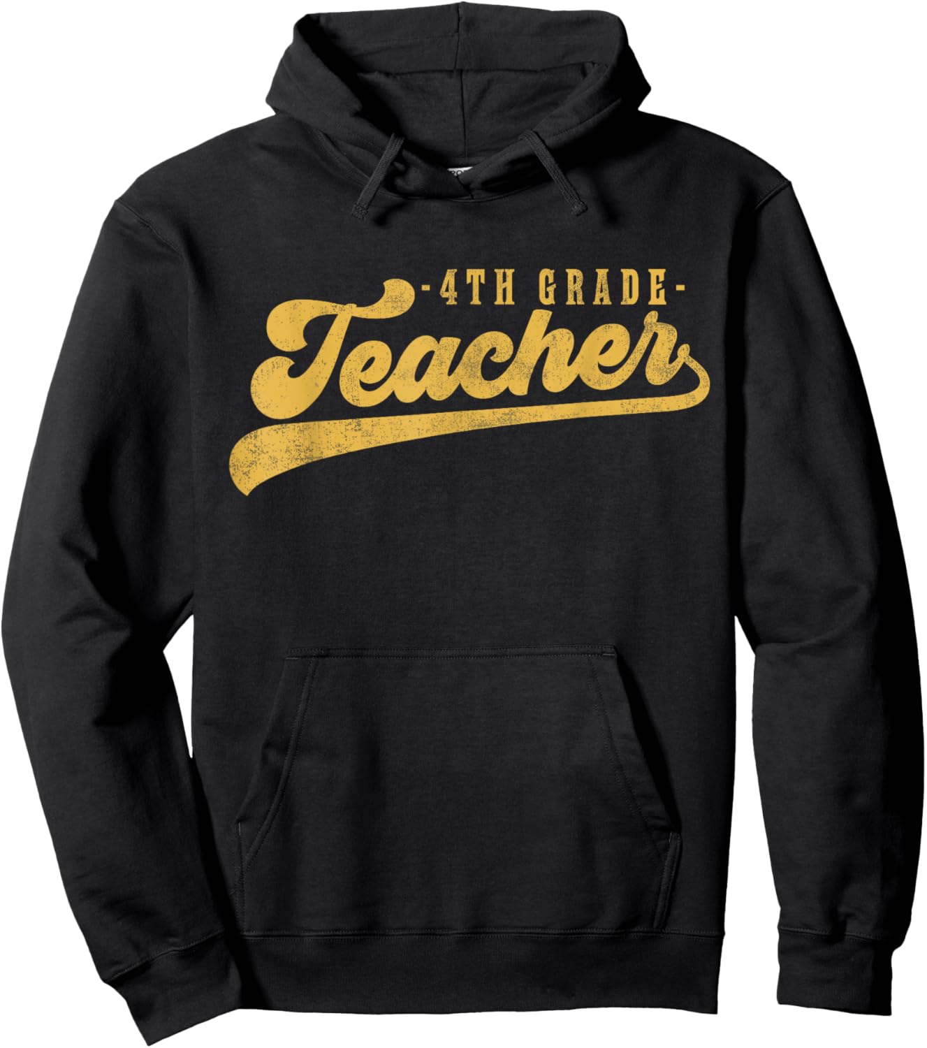 4th Grade Teacher Cute Vintage Graphic Fourth Grade Teacher Hoodie - Hoodie | Black