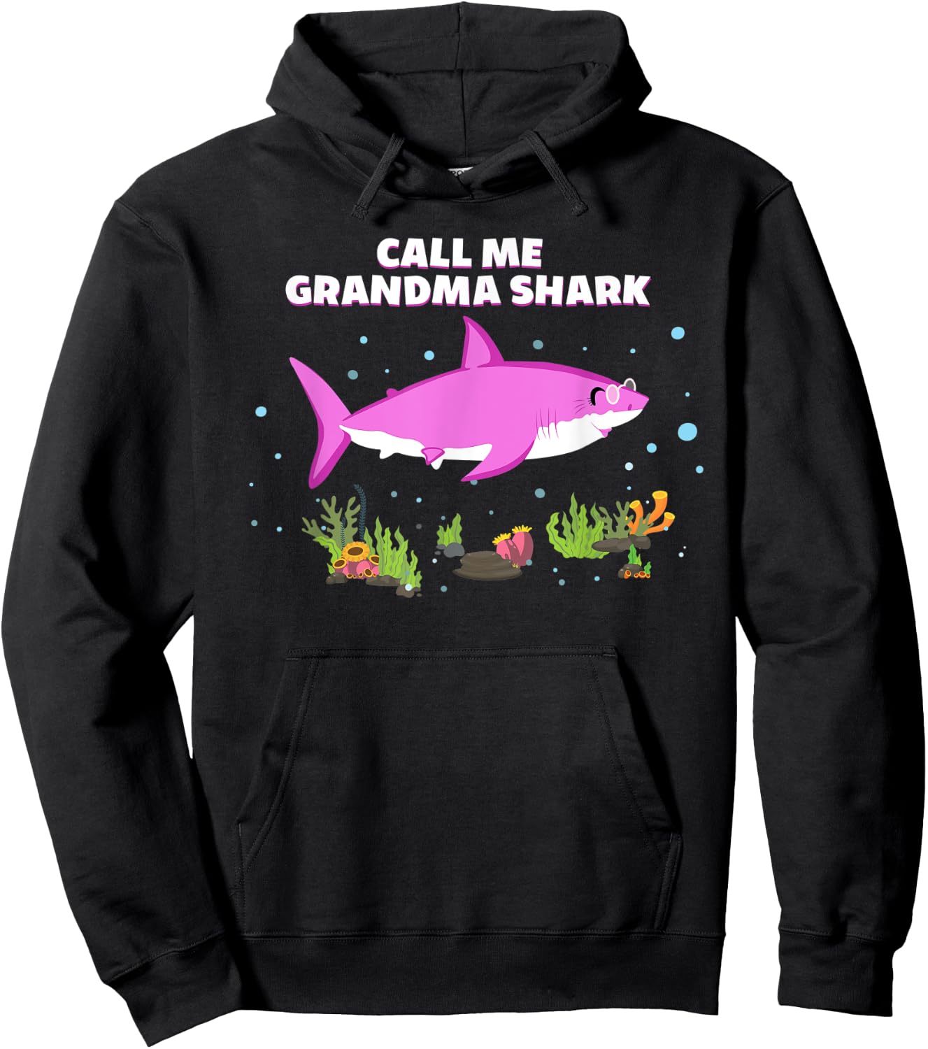 Funny Mothers Day Birthday Call Me Grandma Shark Hoodie - Hoodie | Black
