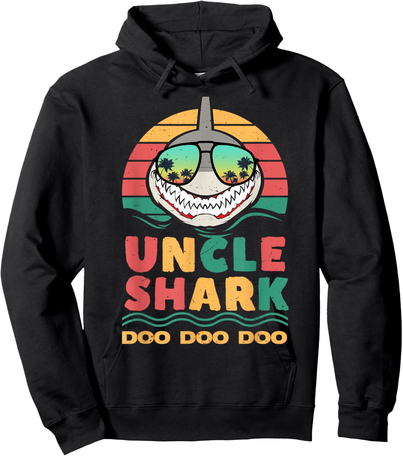 FAMILY 365 Uncle Shark Father's Day Papa Dad Uncle Men Gift Hoodie - Hoodie | Black