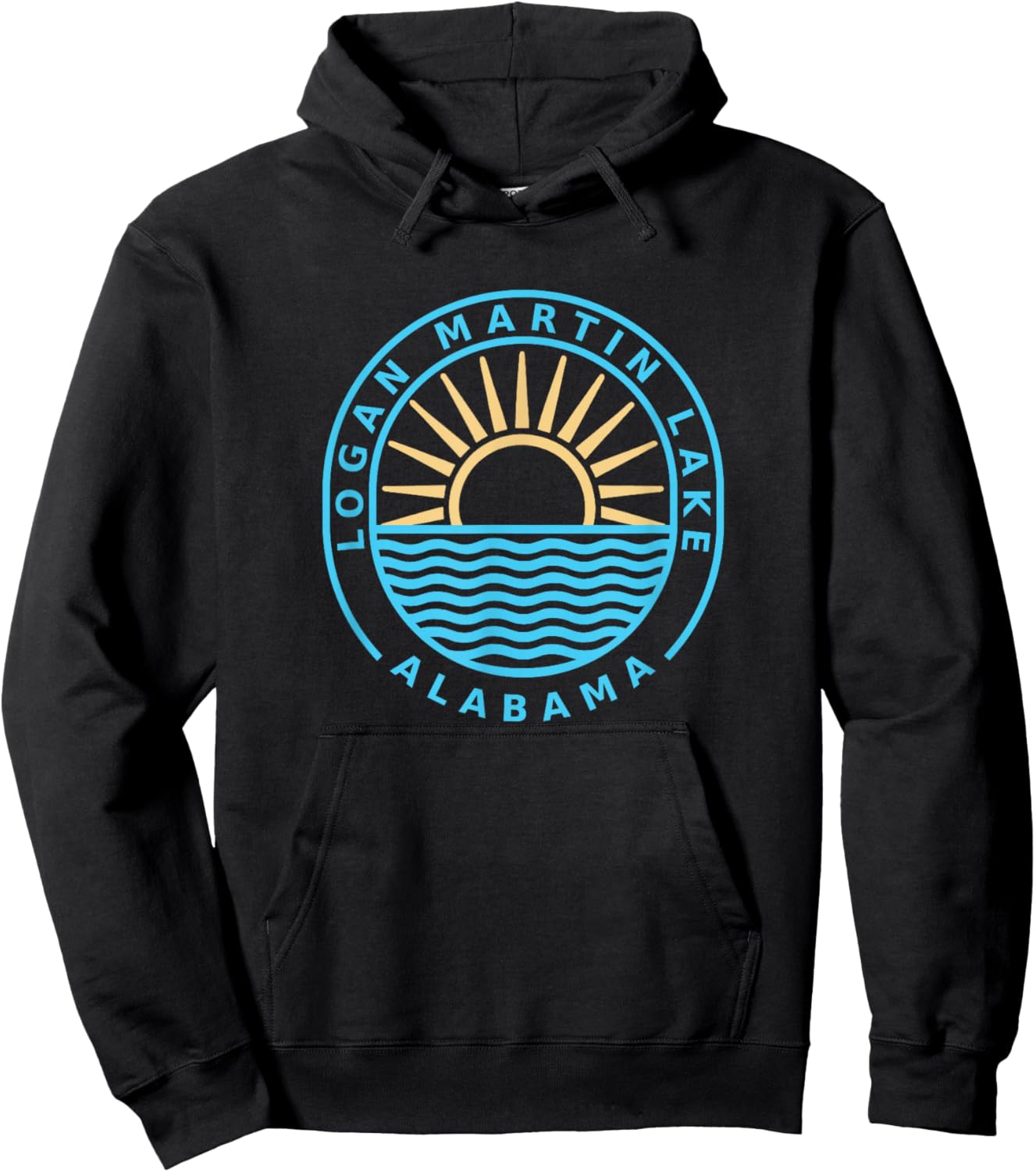 Logan Martin Lake Alabama Outdoors Vintage Hoodie - Hoodie | Black