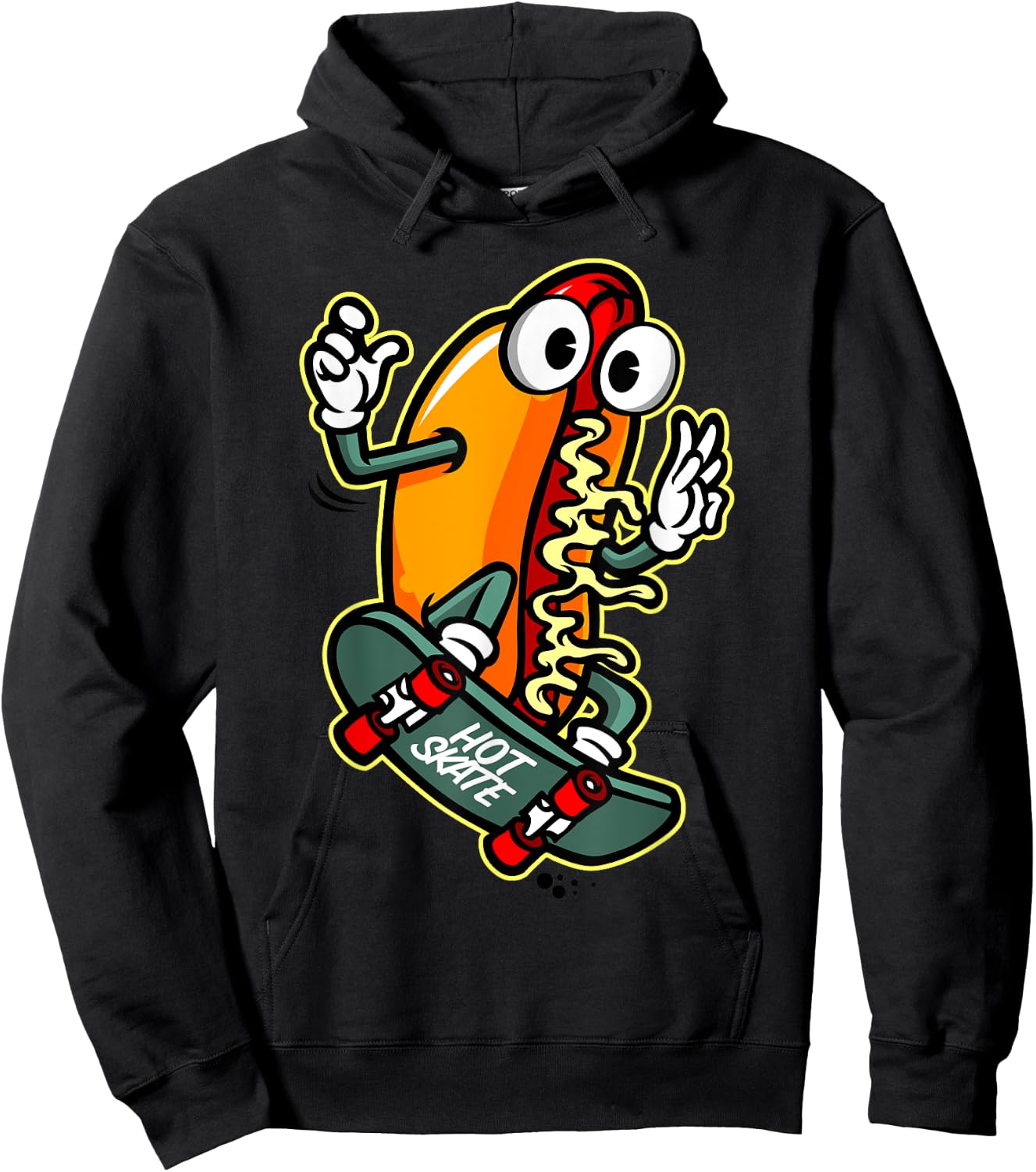 Skateboarding Hot Dog Hoodie - Hoodie | Black