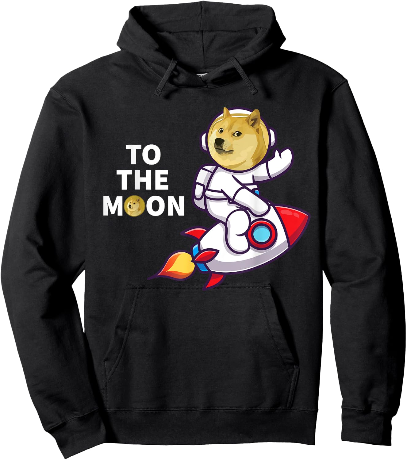 Dogecoin to the Moon Shirt Cool Doge Coin Crypto Currency Hoodie - Hoodie | Black