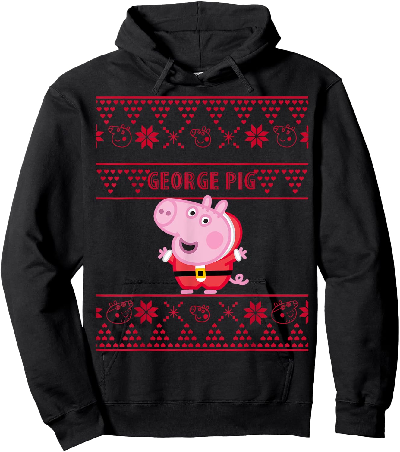 Peppa Pig - George Pig Ugly Christmas Hoodie - Hoodie | Black