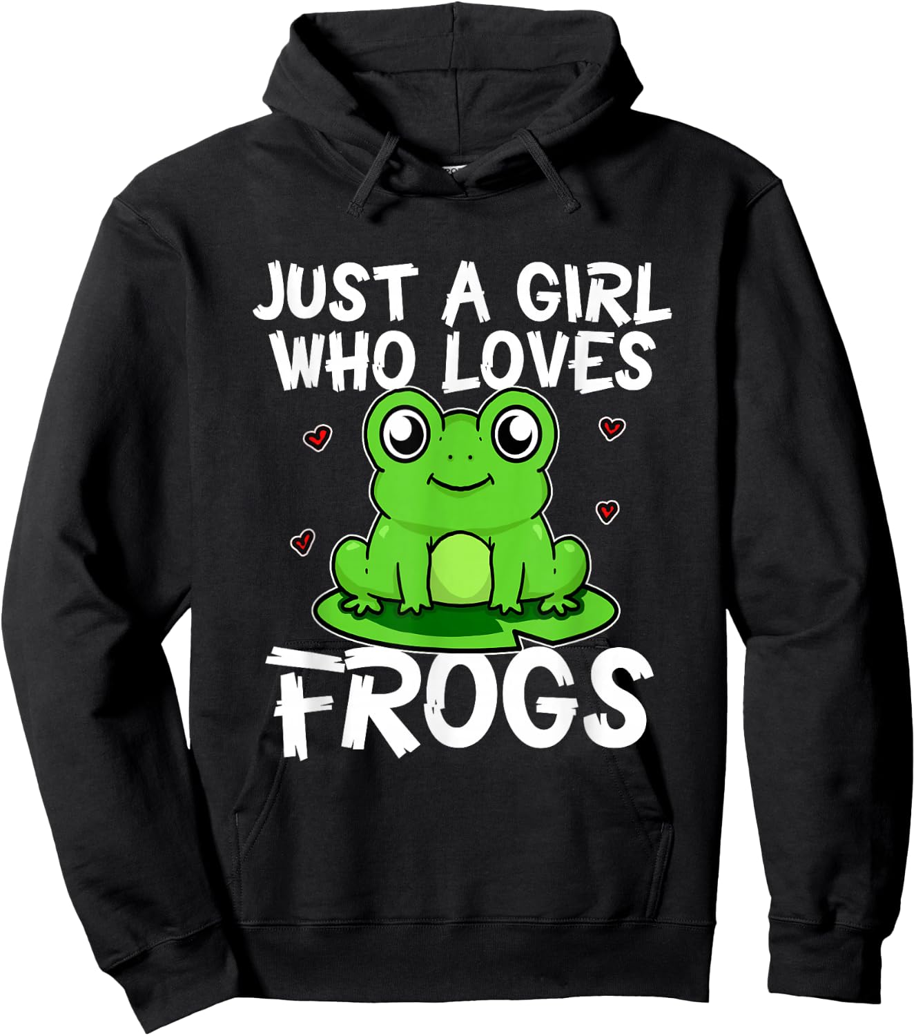 Just A Girl Who Loves Frogs Funny Frog Costume Hoodie - Hoodie | Black