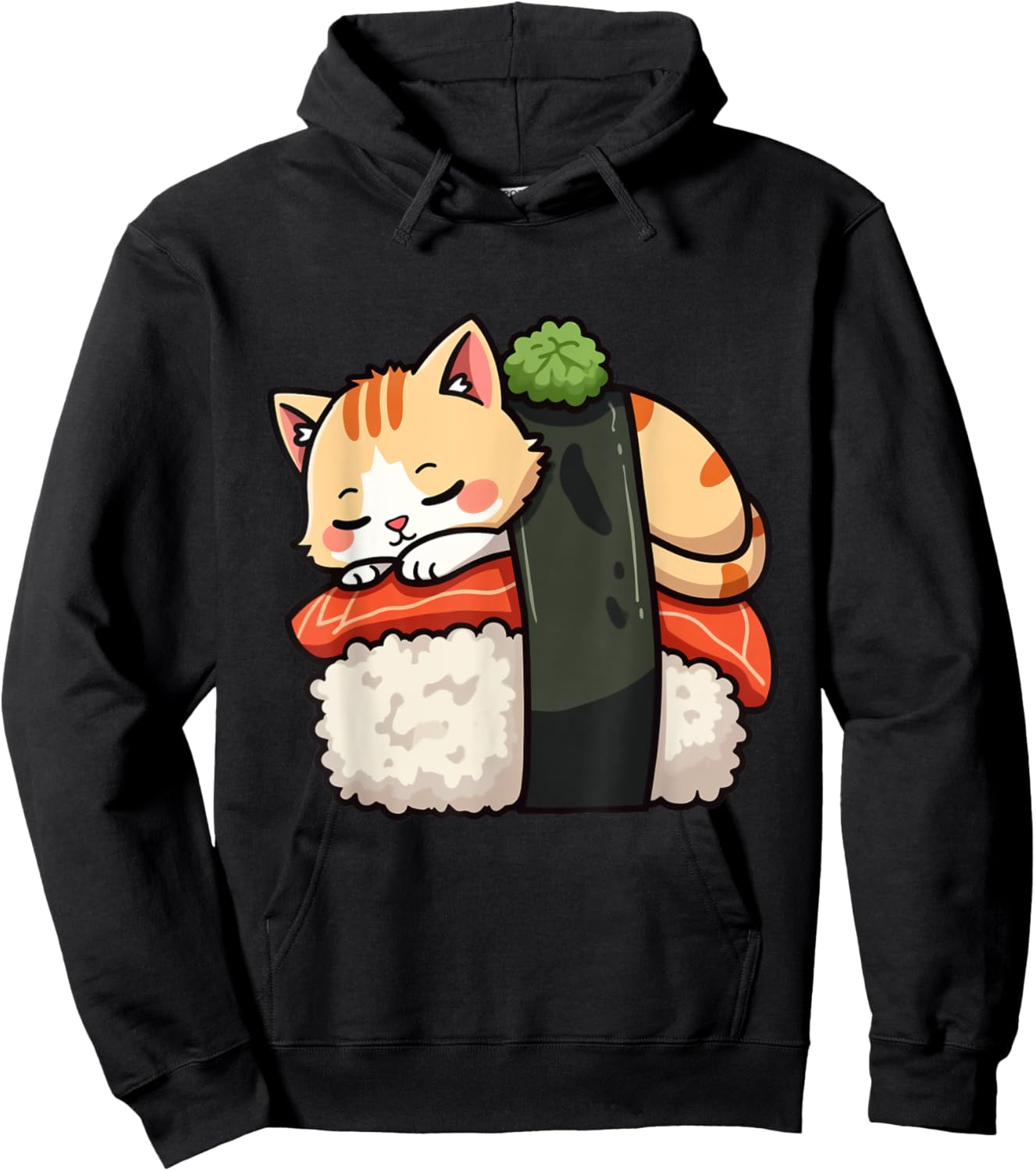 Cute Sushi Kawaii Cat Anime Neko Japanese for Girls Boys Hoodie - Hoodie | Black