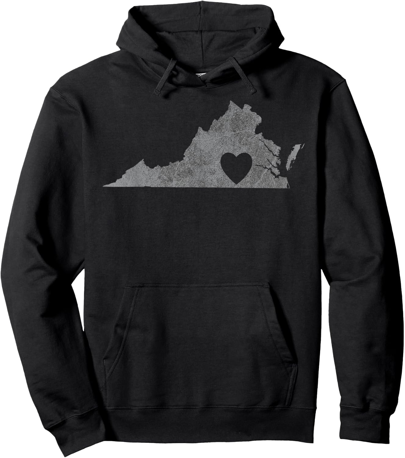 Virginia Lovers State Heart | Vintage Throwback Gift Hoodie - Hoodie | Black