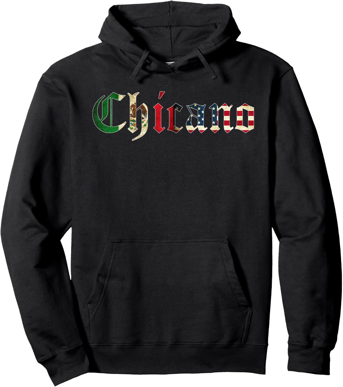Chicano Mexican American Flag Hoodie - Hoodie | Black