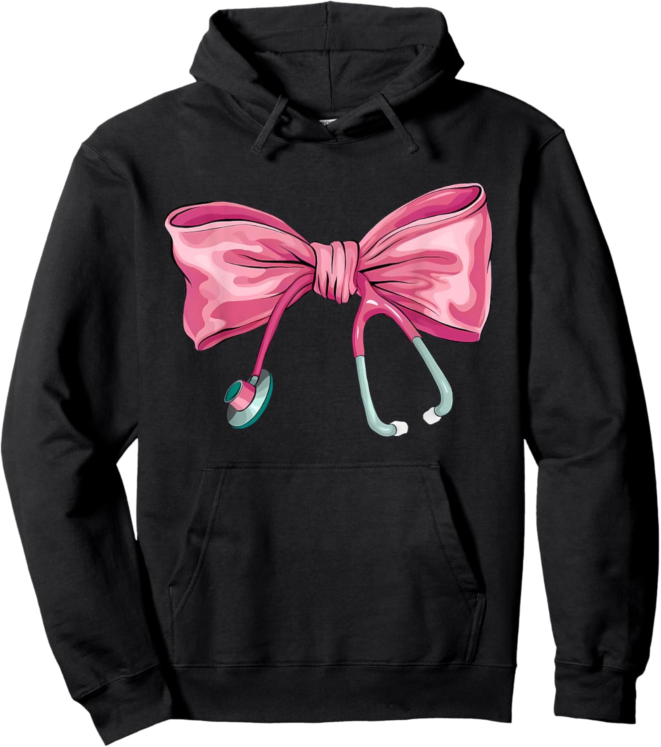 Nurse Coquette Stethoscope Bow Cute Women Girl Nurse Hoodie - Hoodie | Black