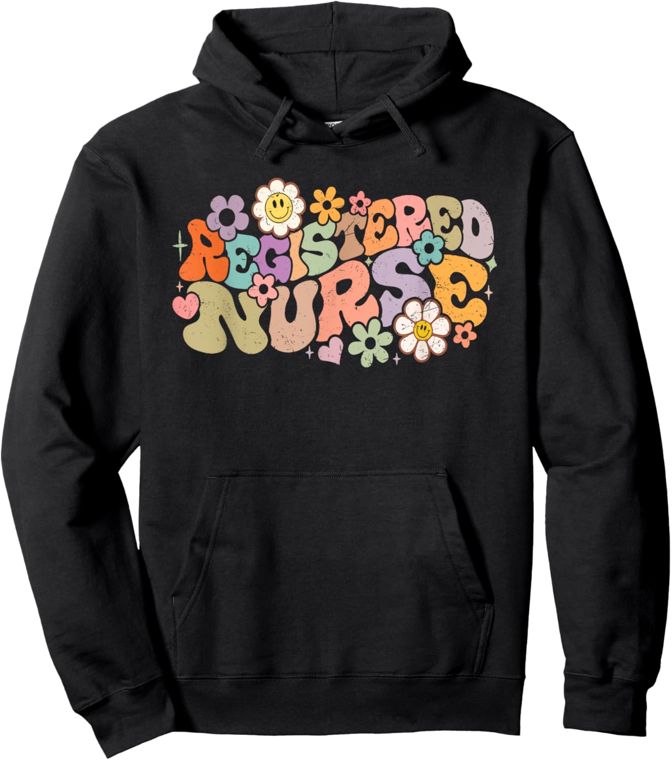 Retro Vintage Registered Nurse Nursing RN Funny Hoodie - Hoodie | Black