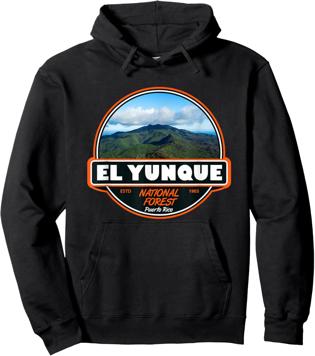 El Yunque National Forest Puerto Rico Emblem Hoodie - Hoodie | Black