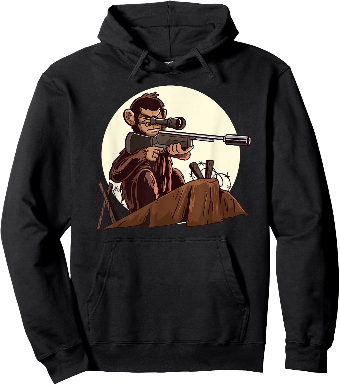 Monkey with a rifle funny gaming video game gift Hoodie - Hoodie | Black