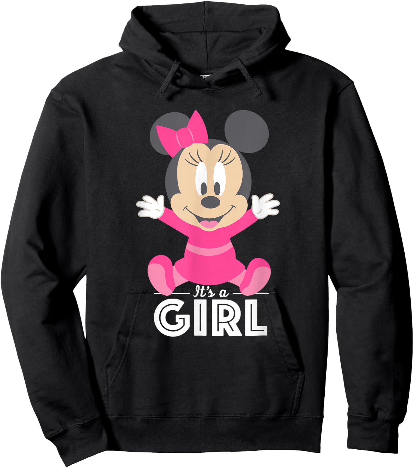 Disney Minnie Mouse It's A Girl Baby Shower Hoodie - Hoodie | Black