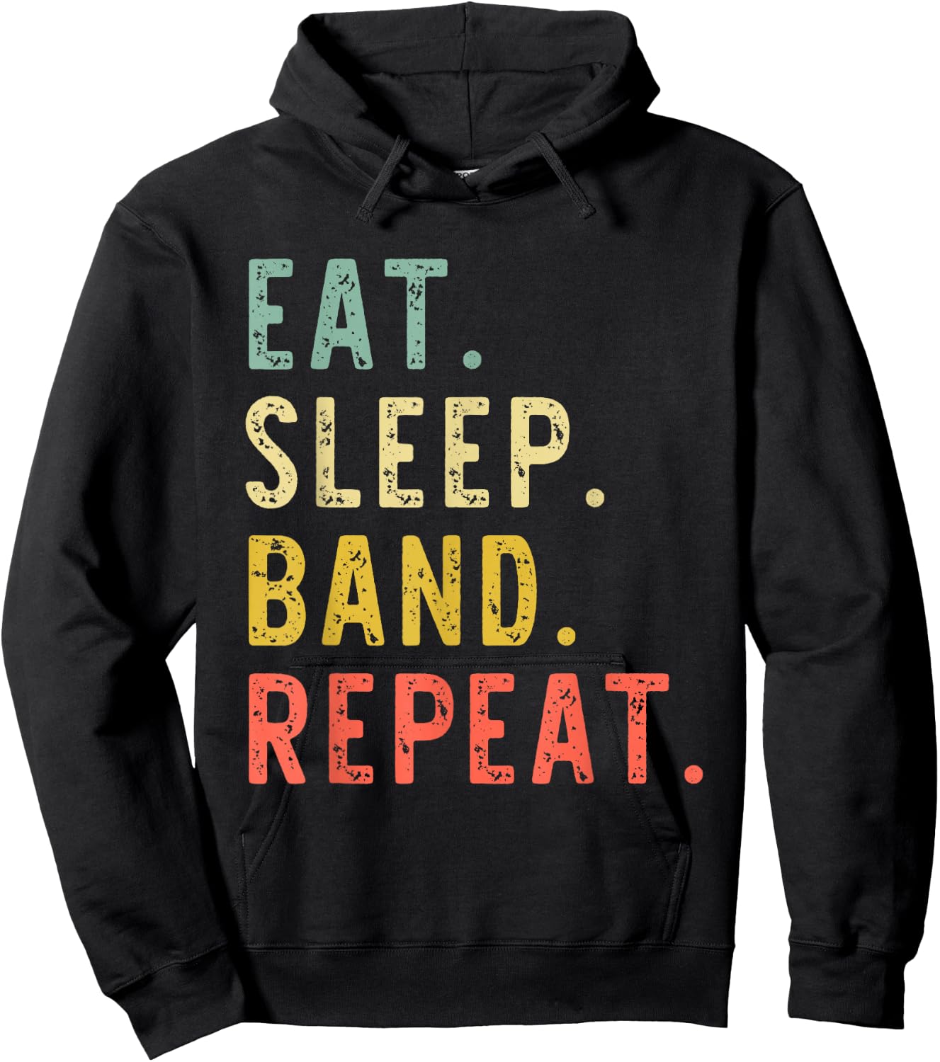 Eat Sleep Band Repeat Marching Director Retro Vintage Hoodie - Hoodie | Black