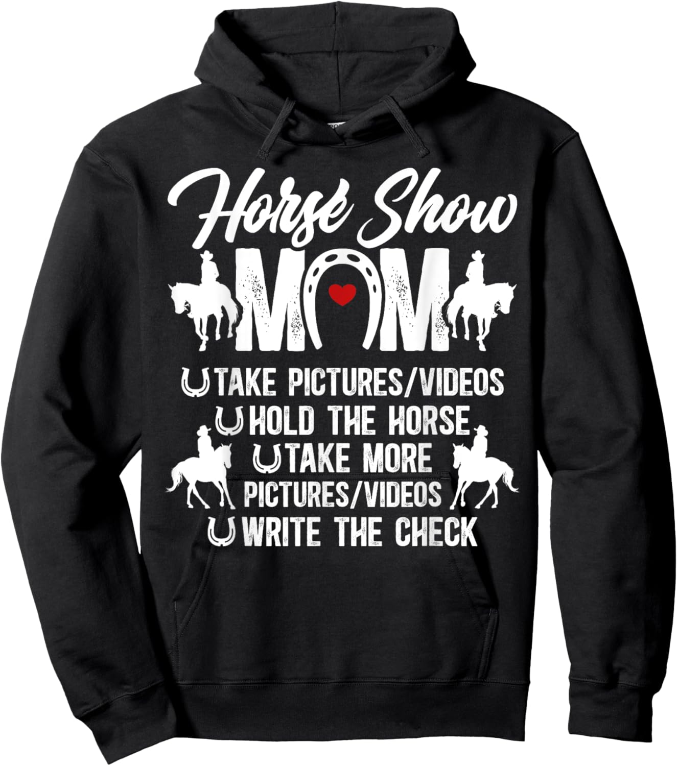Horse Show Mom Definition Equestrian Mom Horse Show Mama Hoodie - Hoodie | Black