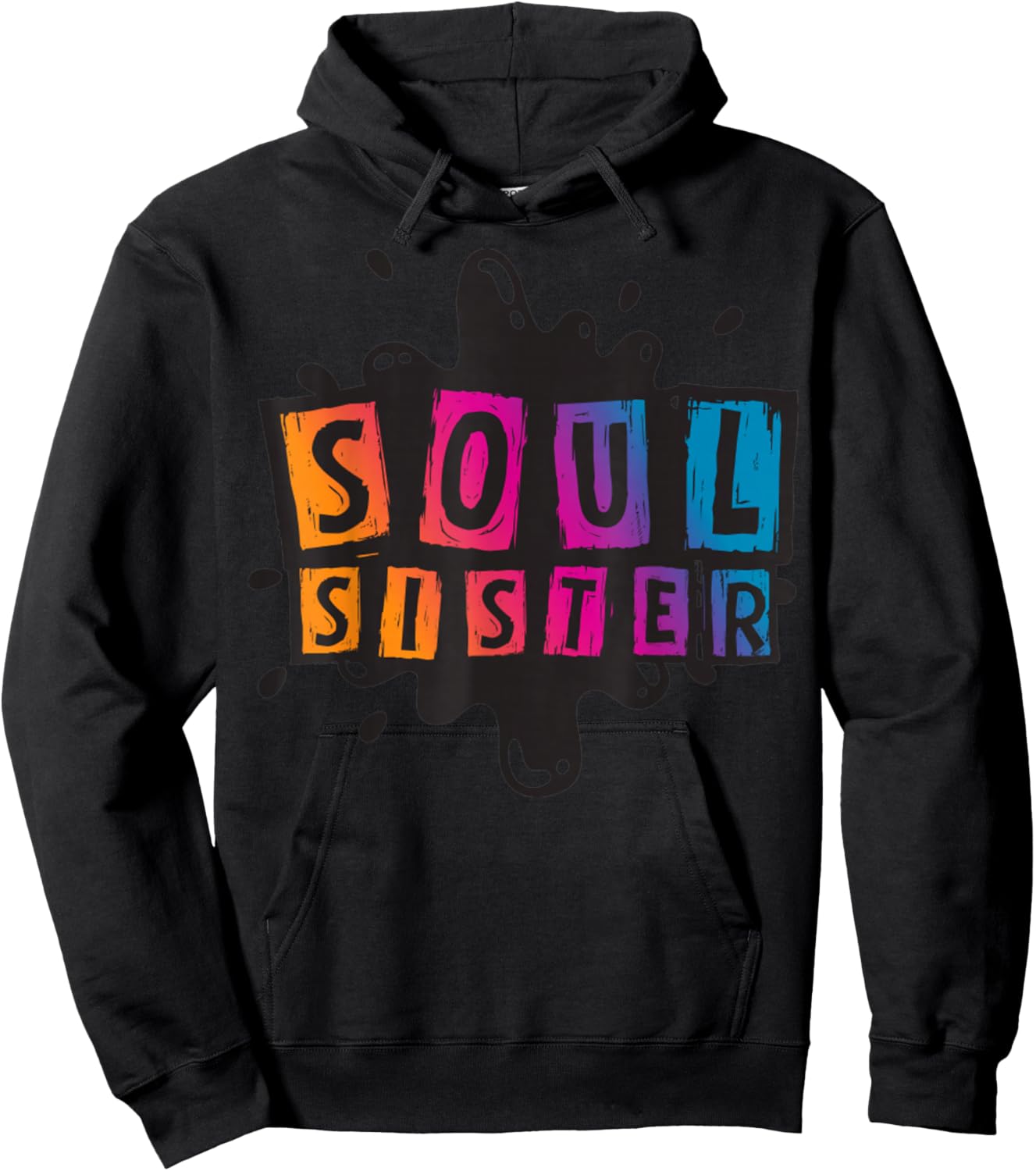 Soul Sister Vintage 70s Soul Music Funny Friendship Hoodie - Hoodie | Black