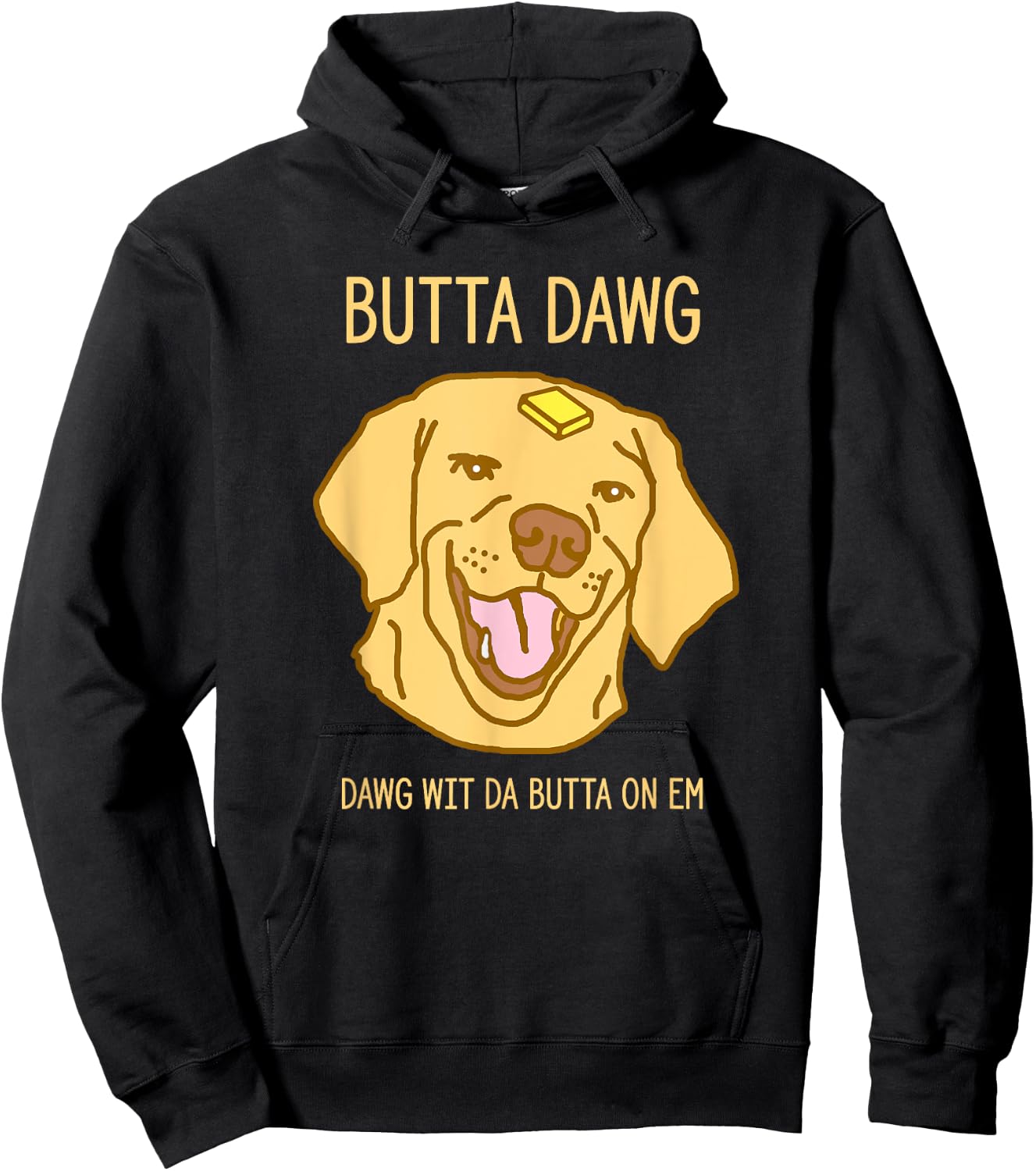 Hilarious Butter Dog Head Meme Funny Viral Pet Trend Men Women Hoodie - Hoodie | Black