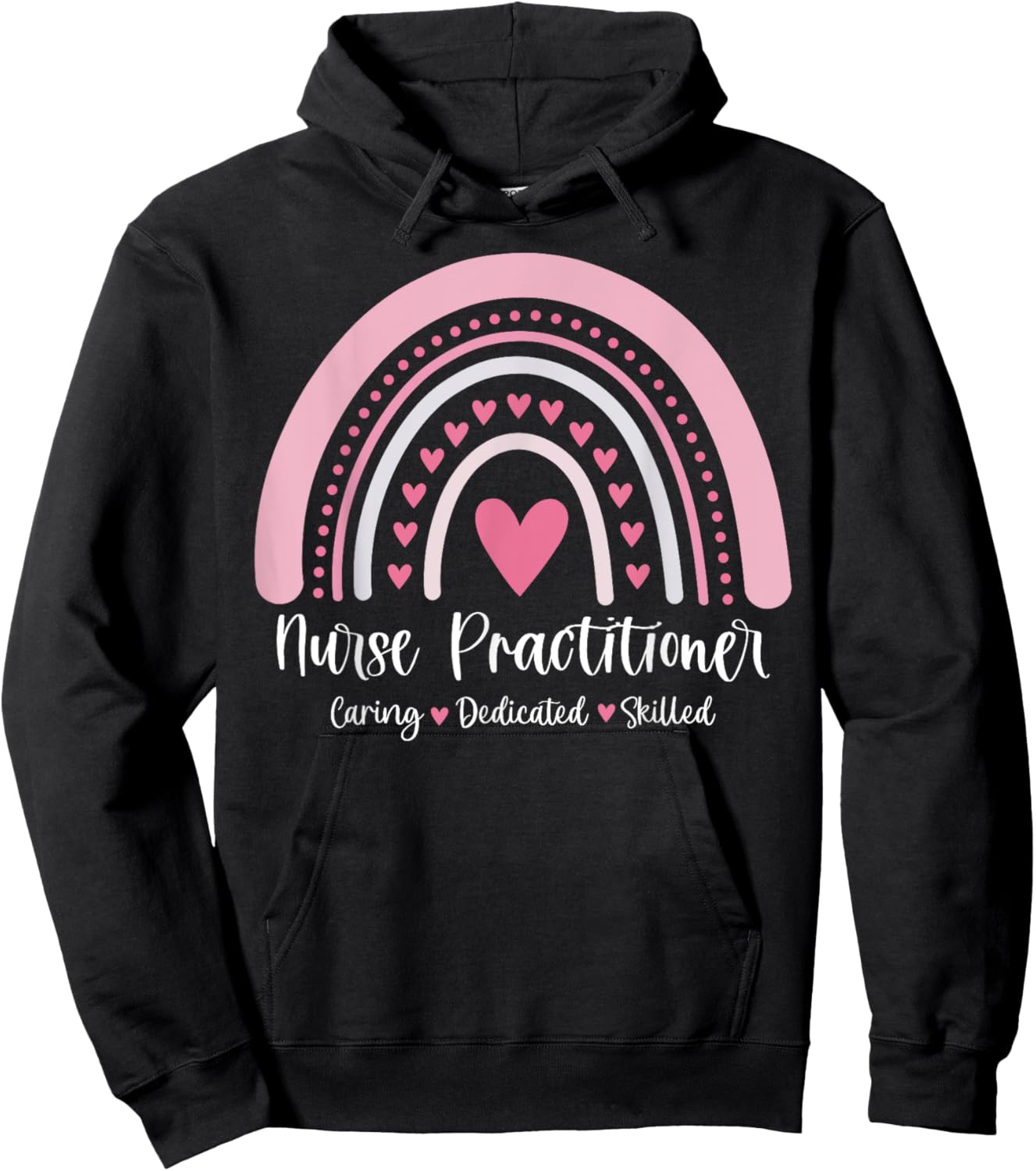 Rainbow Nurse Practitioner NP Medical Nursing Gift Support Hoodie - Hoodie | Black