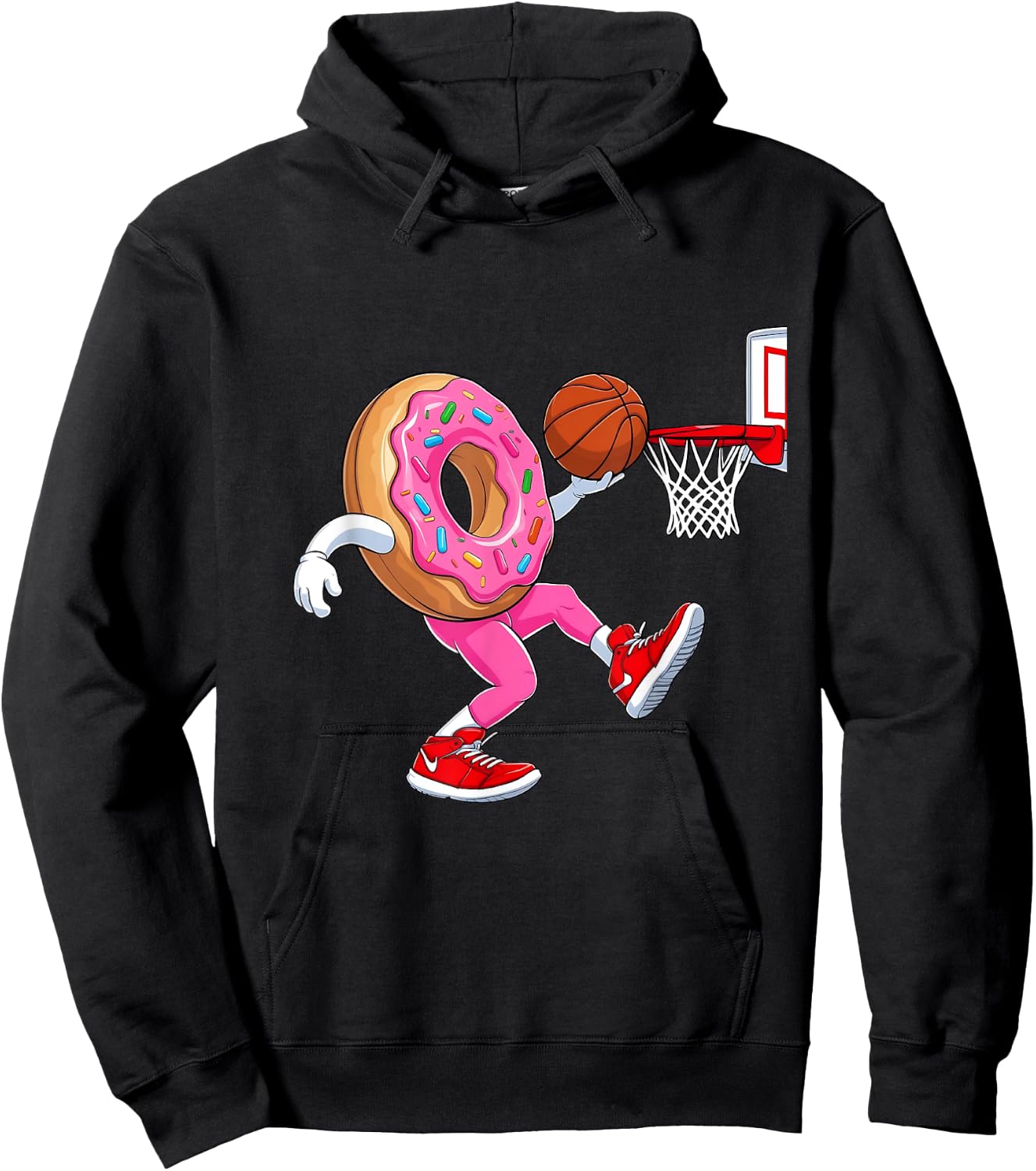 Donut Dunking Basketball Funny Food Sports design Hoodie - Hoodie | Black