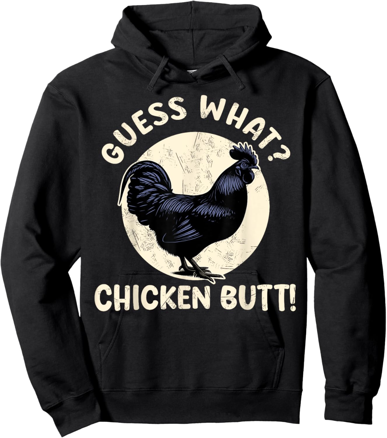 Guess What Chicken Butt Kids Ayam Cemani Men Rooster Hoodie - Hoodie | Black