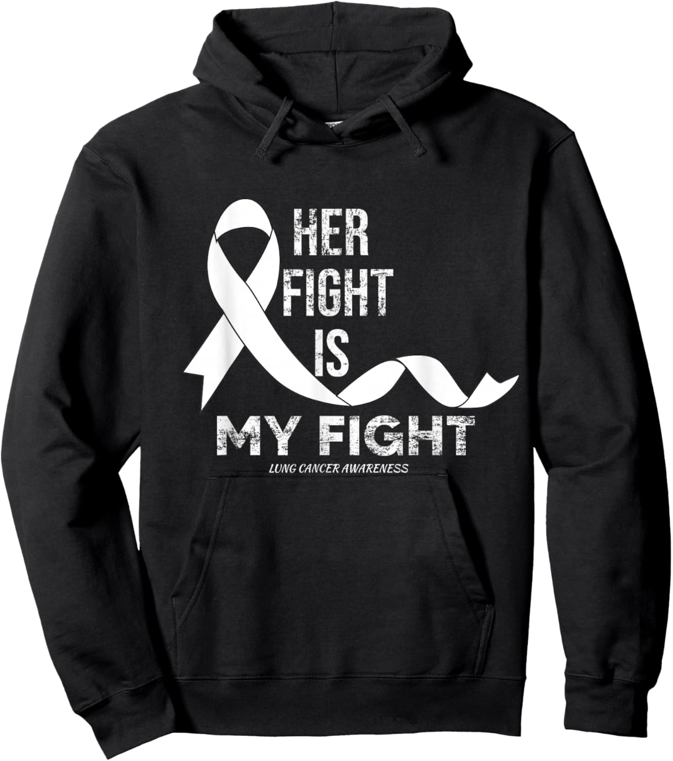 Her Fight Is My Fight Lung Cancer Awareness Hoodie - Hoodie | Black