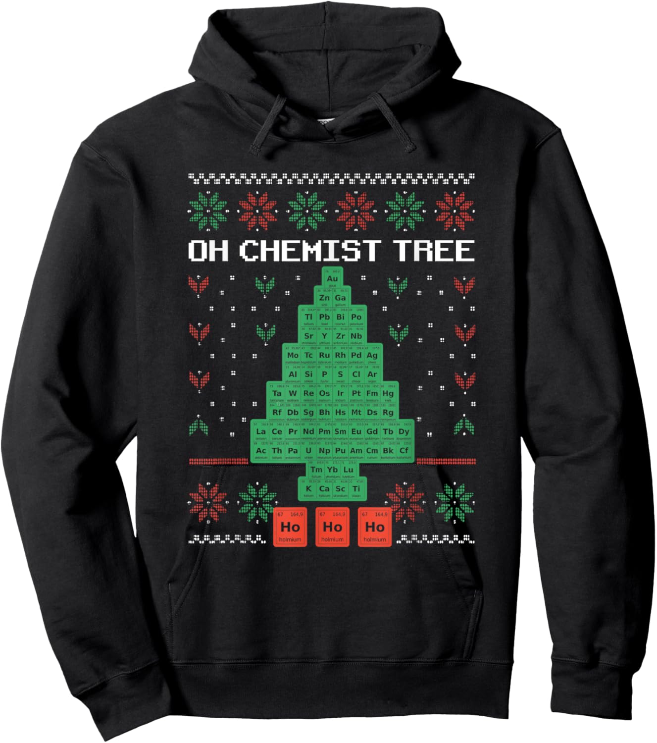 Oh Chemist Tree Merry Christmas Ugly Chemistree Chemistry Hoodie - Hoodie | Black