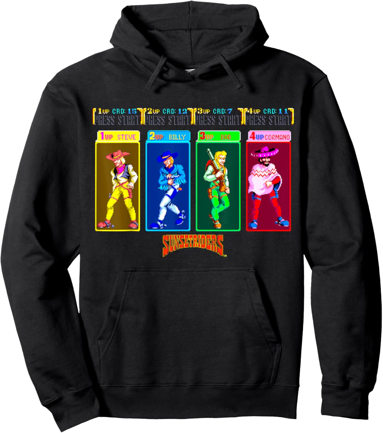 Sunset Riders Character Select Retro Western Heroes Showdown Hoodie - Hoodie | Black