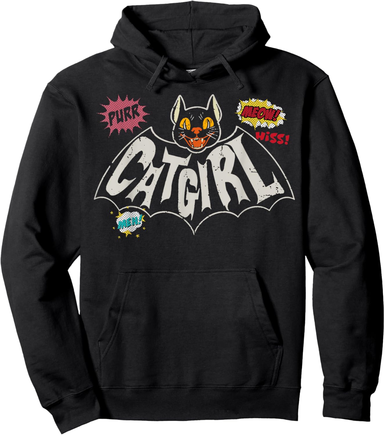 The Catgirl Vintage Hoodie - Hoodie | Black