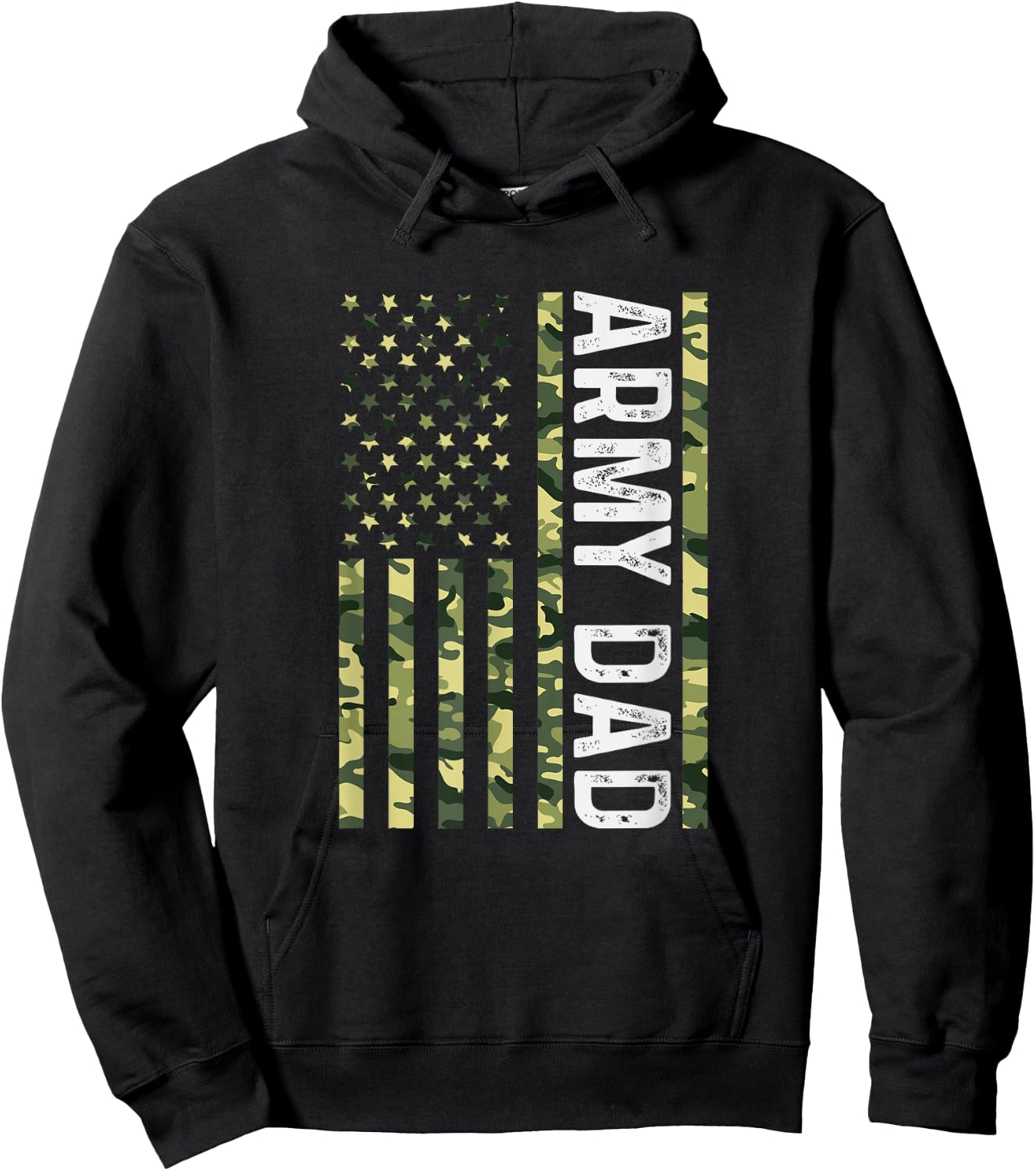 Proud Army Dad United States USA Flag for Father's Day Hoodie - Hoodie | Black