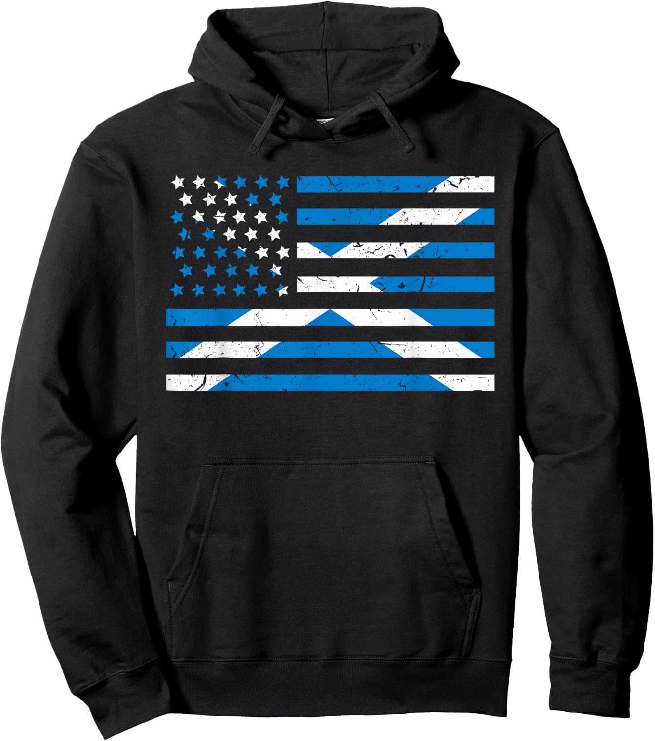 Scottish American Flag Proud Scotland USA Women Kids Hoodie - Hoodie | Black